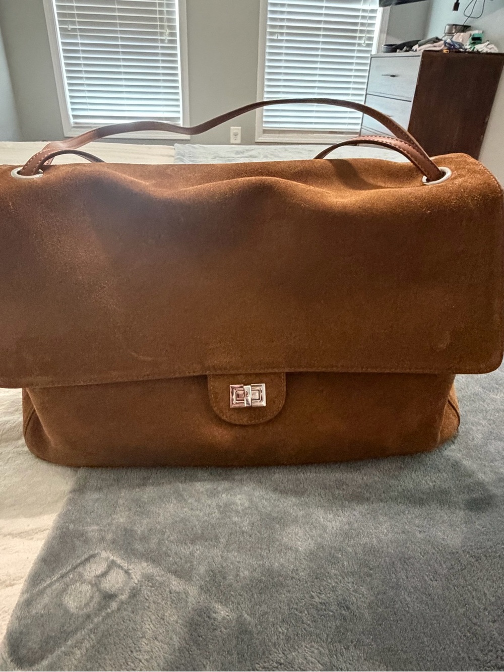 Brown Suede Shoulder Bag
